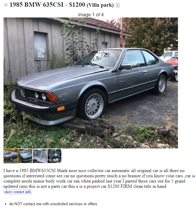 Official Look What I Found Thread Craigslist Other Forums Etc Page 199 Cars For Sale Wanted Wi Bimmers Wisconsin S Bmw Community